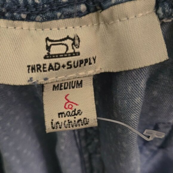 Thread & Supply NWOT Tencel Chambray Polka Dot Joggers Size M - Picture 5 of 6